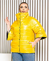 Куртка демісезонна жовтий/ чорний БАТАЛ арт. 415