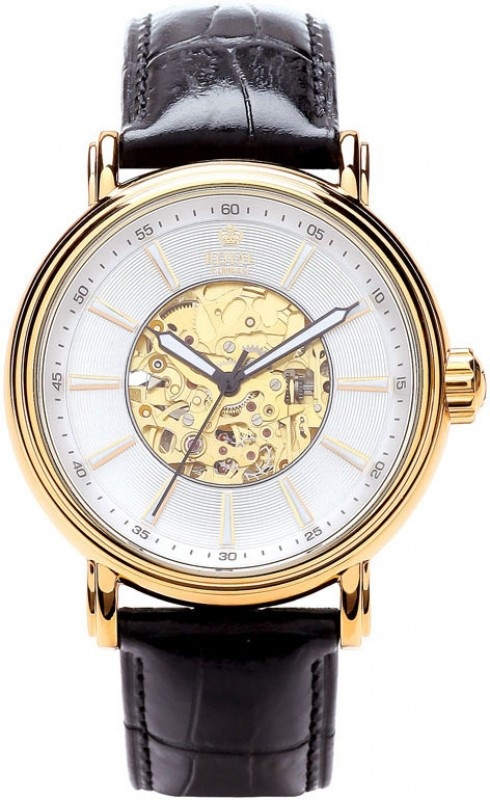 Чоловічий класичний наручний годинник Royal London 41145-02  механічний із шкіряним ремінцем
