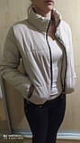 Коротка жіноча куртка колір пудри чорний молочний мокко хакі бежевий 42 44 46 48 50 52 куртка весна, фото 4