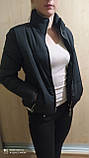 Весняна жіноча куртка розмір 42 44 46 48 50 52 колір пудри чорний молочний мокко хаки бежевий коротка куртка, фото 2