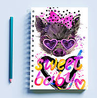 Скетчбук блокнот для малювання з принтом "Sweet baby"