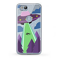 Чехол силиконовый для Google (Purple UFO, aliens) Pixel 2 3 4a 5 5G 6A 7 XL гугл пиксель silicone case