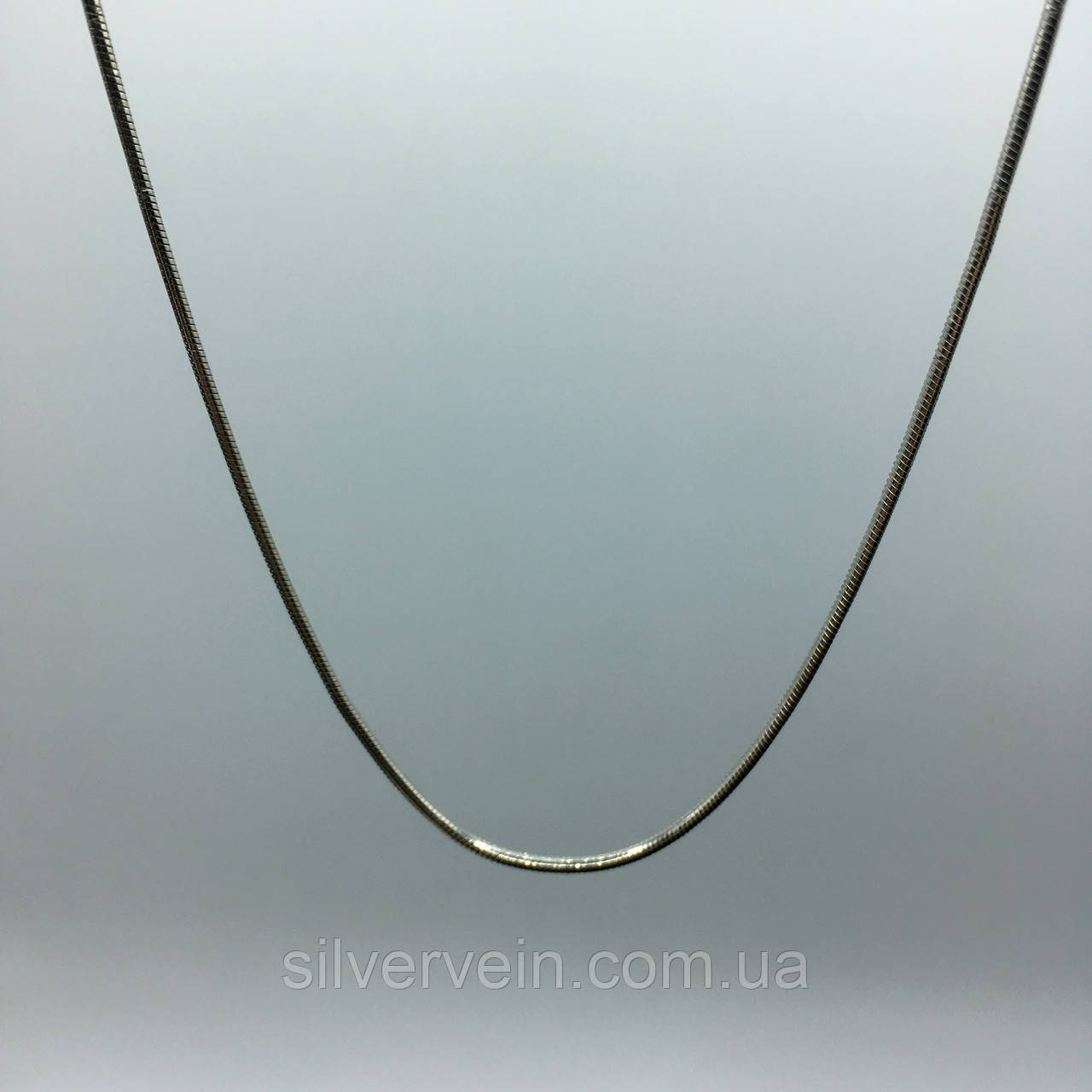 Срібний ланцюжок Снейк дутий Довжина 60 см, фото 1