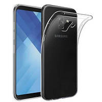 Samsung A6 Plus 2018 чохол силіконовий прозорий Ou case Ultra Slim Unique SKID TPU Transparent