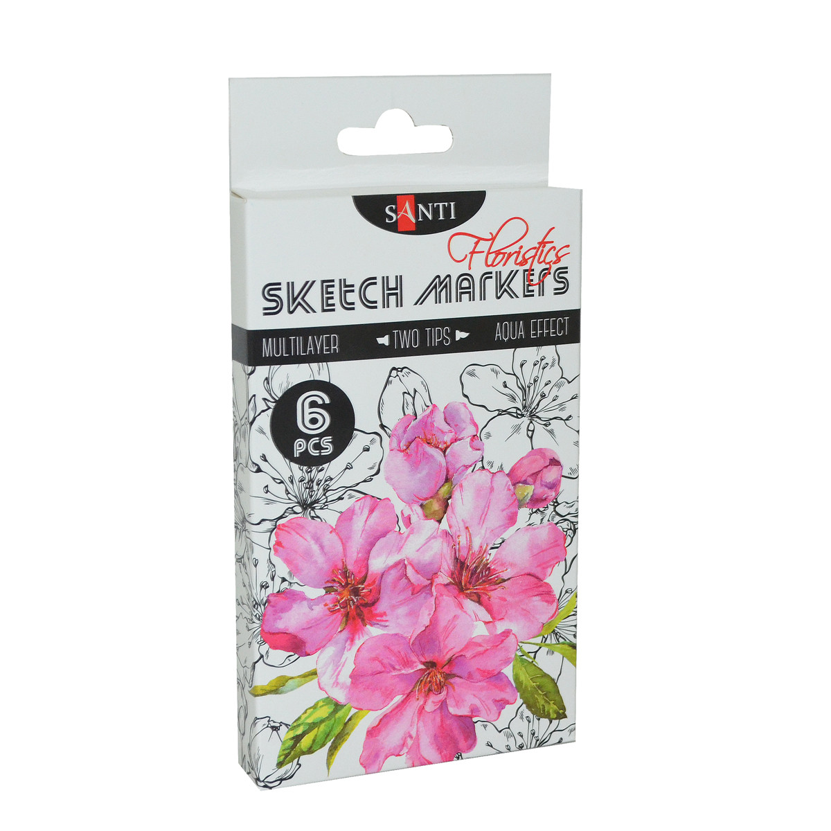 Набор маркеров "SANTI sketch" "Floristics", 6 шт/уп