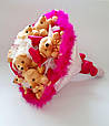 Букет з м'яких іграшок ведмедиків / Плюшевий букет / Великий букет з ведмедиків / рожевий 9 ведмедиків, фото 3