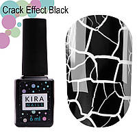 Гель-лак Kira Nails Crack Effect Black (чорний для кракелюру), 6 мл