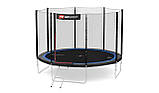 Батут для дітей з зовнішньою мережею (366 см) до 150 кг Hop-Sport 12ft чорно-синій, фото 6