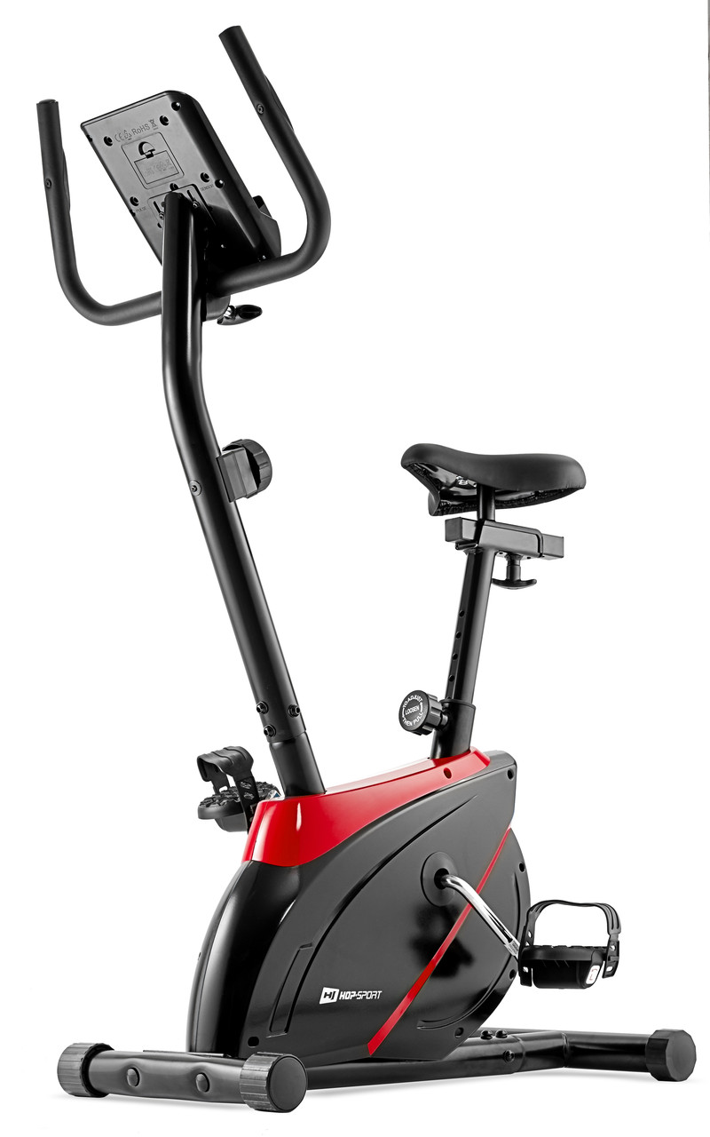 Велотренажер домашний магнитный до 120 кг вертикальный Hop-Sport HS 2070 Onyx черный с красным - фото 6 - id-p1393679918