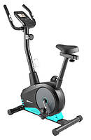 Велотренажер домашний магнитный до 120 кг вертикальный Hop-Sport HS-2080 Spark model 2020 черный с бирюзовым