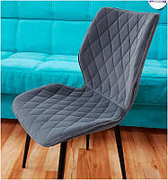 Стілець Toni GD — Modern Base сірий 1004 велюр на золотій хрестовині на стопах, фото 3