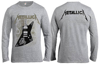 Футболка довгий рукав METALLICA Papa Het guitar меланжева, фото 1