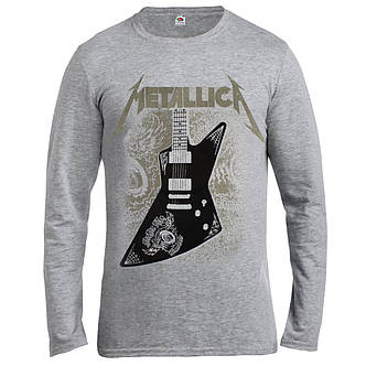 Футболка довгий рукав METALLICA Papa Het guitar меланжева, фото 3