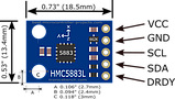 Тривісний магнетометр компас HMC5883L Arduino [#5-1], фото 3