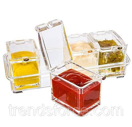 Набір для спецій 4 ємності Crystal Seasoning Box 193546
