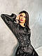 Спокусливе чорне плаття шовкове плаття на зав'язках з корсетом, фото 4