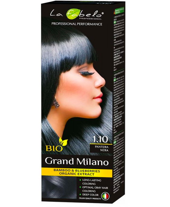 Фарба для волосся La Fabelo Professional 1.10 Чорна пантера (Синя чорний) 100ml Італія, фото 1