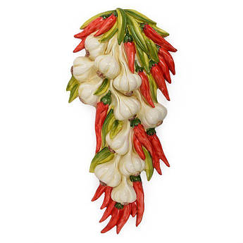 Настінний Декор керамічний "Часник і перець"