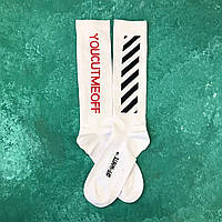 Носки Гольфы Женские Мужские Off-White Youcutme Белые 38-44