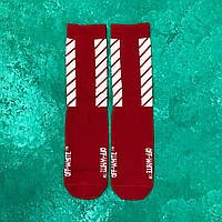 Шкарпетки Високі Жіночі Чоловічі Off-White Червоні 37-43