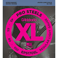 Струны для бас-гитары D'Addario EPS170SL Pro Steels Regular Light 4-String Bass Super Long Scale 45/100