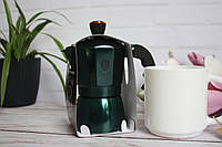 Гейзерная кофеварка 2 чашки Emerald Collection Berlinger Haus BH-6478 зеленого цвета