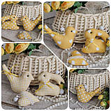 Великодній набор іграшок "Кролик, пташка, сердечко", Н-9 -11 см, для віночка, декор на Великдень,, фото 2