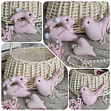 Великодній набор іграшок "Кролик, пташка, сердечко", Н-9 -11 см, для віночка, декор на Великдень,, фото 2