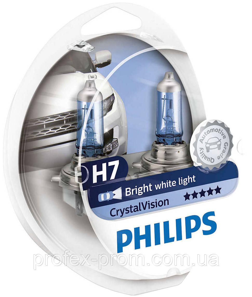 Автолампа Philips Н7/W5W 12972 CV 12V Cristal Vision+2x W5W 4300K SM (блістер) (шт.)