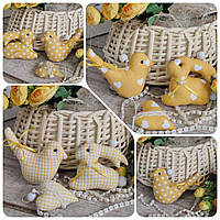 Пасхальный набор игрушек "Кролик, птичка, сердечко" , Н-9-11 см, на венок , декор на Пасху