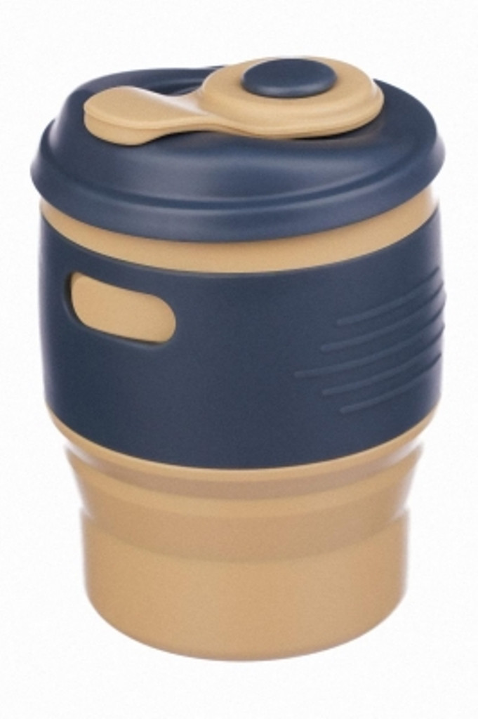 Складаний силіконовий стакан із кришкою Collapsible 350 мл COFFEE
