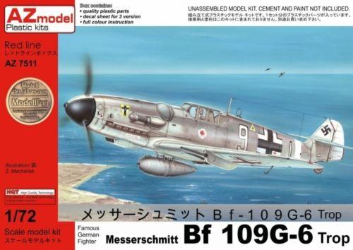 Пластикова модель 1/72 AZ model 7511 німецький виинщувач Messerschmitt Bf 109 G-6 Trop AZ model