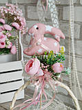 Топер з кроликом на Великодній кошик, пасхальний декор., фото 7
