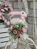 Топер з кроликом на Великодній кошик, пасхальний декор., фото 8