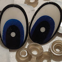 Глазки пластиковые , овальные голубые , 25*38 мм