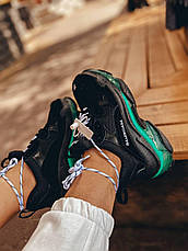 Жіночі кросівки Balenciaga Triple S Clear Sole Black/Neon Green 541624W09ON1047, фото 4