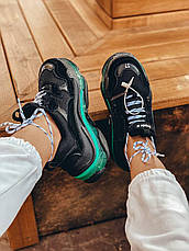 Жіночі кросівки Balenciaga Triple S Clear Sole Black/Neon Green 541624W09ON1047, фото 6