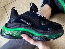 Жіночі кросівки Balenciaga Triple S Clear Sole Black/Neon Green 541624W09ON1047, фото 3