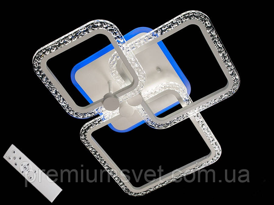 Стельова світлодіодна люстра, колір основи чорний + білий MX2541/1+1+1 BK LED 3 color dimmer