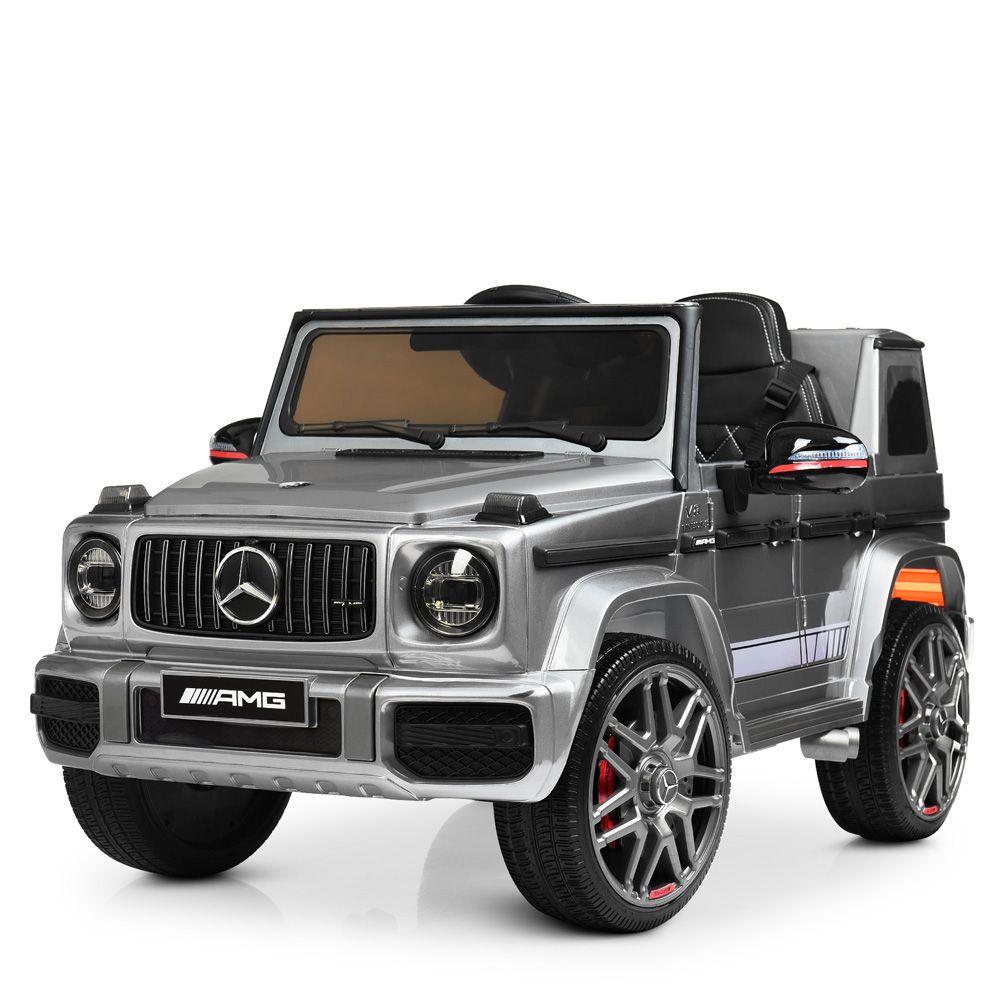 Дитячий електромобіль Джип 4179 EBLRS-11, Mercedes-Benz G63, колеса EVA, шкіряне сидіння, сірий лак, фото 1