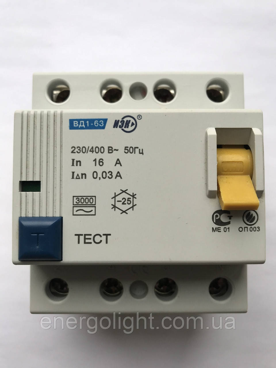 Пристрій захисного вимкнення ВД1-63 4P 16 А 30 мА