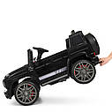 Дитячий електромобіль Джип 4179 EBLRS-2, Mercedes-Benz G63, колеса EVA, шкіряне сидіння, чорний лак, фото 8