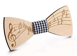 Краватка метелик з дерева Музикант