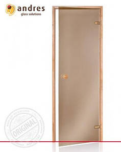 Скляні двері для бані Andres бронза