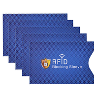 Візитниця 5 штук RFID чохол для кредитних банківських карток із захистом від сканування Синій