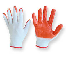 Захисні робочі рукавички стрейч, для садових і будівельних робіт оранжеві