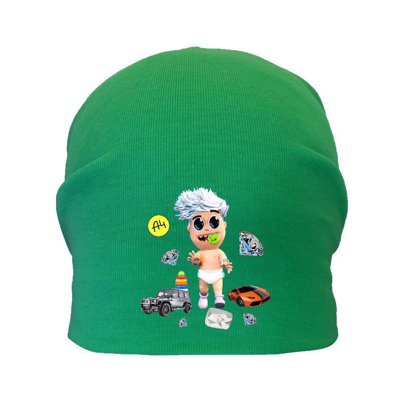 Шапка дитяча Влад Папір А4 зелена (А4-006) 50-52 см,54-56 см, фото 1