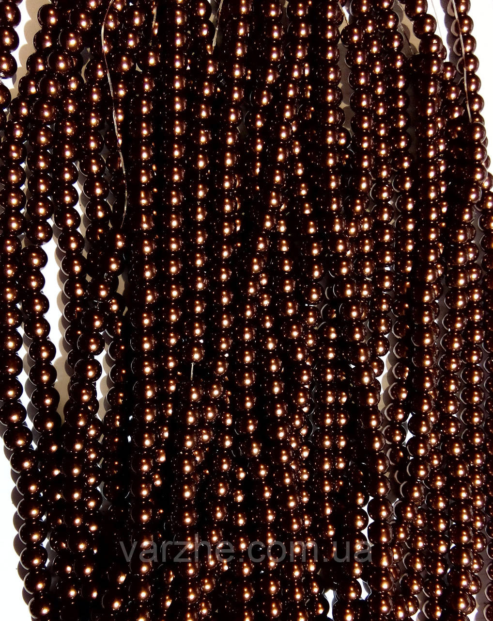 Керамічні намистини, темно коричневі 3 мм