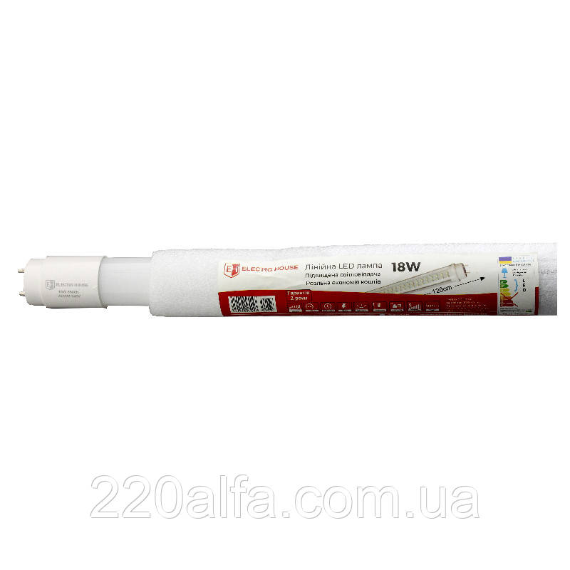 LED лампа T8 120см 6500К / 18 Вт / 1620 Лм /210°, фото 1