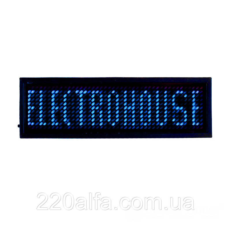 LED-бейдж 44Х11 т. 90х30х6 мм Синій, фото 1